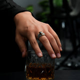 Retro Eagle Wings Black Ring