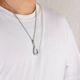 Relief Pattern Fishhook Pendant