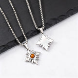 Collier pendentif oeil de tigre en acier inoxydable