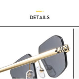 Small Rimless Golden Leopard Frame Sunglasses