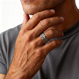 Silver Color Irregular Gear Ring