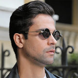 Retro TAC Material Round Steampunk Sunglasses