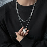 Double-Layer Cat Pendant Necklace