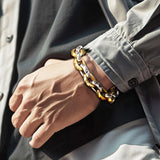 Silver Gold Big Link Chain Bracelet