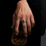 Retro Eagle Wings Black Ring