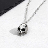 Mini Steel Skull Pendant Necklace