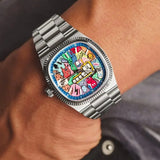 Abstract Colorful Dial Square Watch