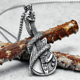 Snake Guitar Stainless Steel Necklace