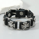 Classic Cross Metal Leather Bracelet
