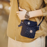 Indigo Nomad Embroidered Sling Bag