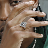 Retro Lucky Four-Leaf Clover Open Ring