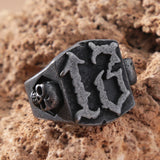 Gothic Black 13 Skull Ring
