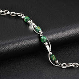 Green Natural Stone Chain Bracelet