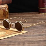 Double-Layered Frame Retro Round Sunglasses