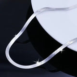 Silver Color Flat Chain Necklace