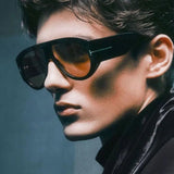 Wide Oval Futuristic Sunglasses