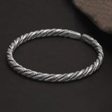 Solid 999 Silver Twisted Woven Bracelet