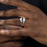 Retro Cracking Blue Gem Adjustable Ring