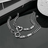 Fashion Geometry Heart Chain Bracelet