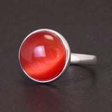 Round Agate Orange Minimalist Ring