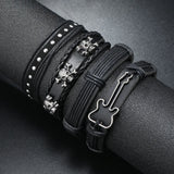 Punk Rock Leather Multi-Strap Bracelet
