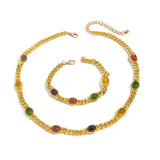 Beads Gold Color Chain Necklace Set