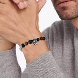 Pulsera con cabeza de calavera y cruz gótica