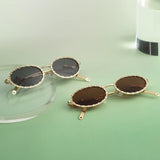 Small Oval Rhinestone Sunglasses