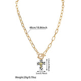Metal Contrasting Cross Pendant Necklace