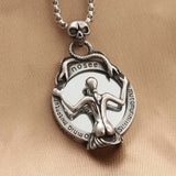 Skeleton Mirror Pendant Gothic Necklace