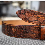 Retro Distressed Stone Pattern Belt