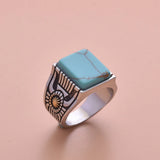 Bague Tournesol Turquoise Carrée