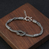 S925 Silver Retro Foxtail Chain Bracelet