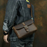 Vintage Genuine Leather Men's Shoulder Bag