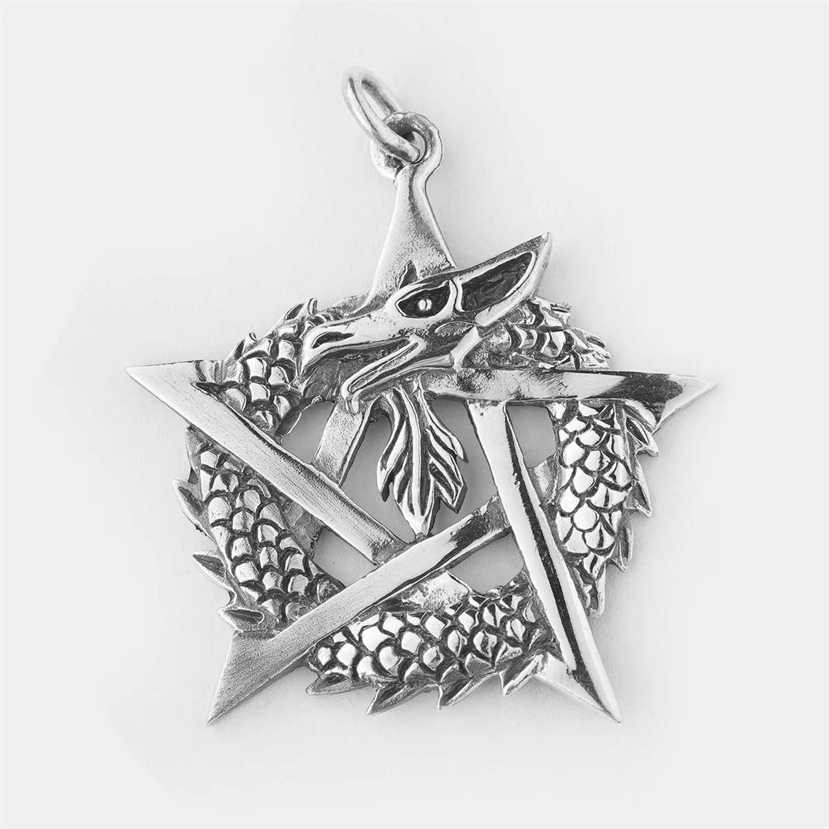 Hollow Hexagram Spiral Dragon Pendant