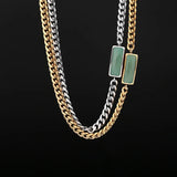 Collier cubain en acier inoxydable de mode