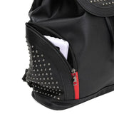 Rivet Black PU Leather Backpack