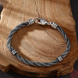 Layered Chain Sterling Silver Bracelet