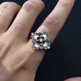 Retro Lucky Four-Leaf Clover Open Ring