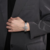 Cross Metal Leather Bracelet