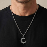 Gothic Thorn Crescent Moon Necklace