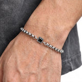 Square Blue Black Stone Bracelet