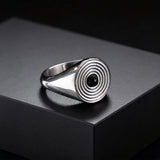 Unique Swirl Ripple Stainless Steel Ring
