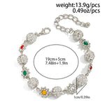 Rhinestone Sunflower Charm Bracelet