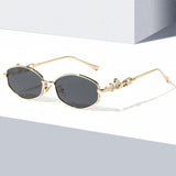 Polygon Leopard Decor Temple Sunglasses