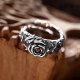 Heart Rose Adjustable Open Ring