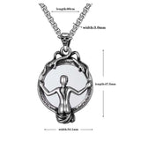 Skeleton Mirror Pendant Gothic Necklace