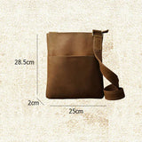 Minimalist Stitched Trim Leather Messenger Bag