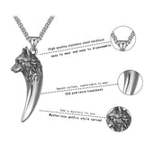 Wolf Teeth Stainless Steel Men Necklace