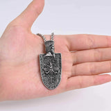 Black Shield Charm Pendant Necklace